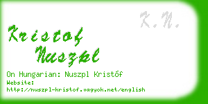 kristof nuszpl business card